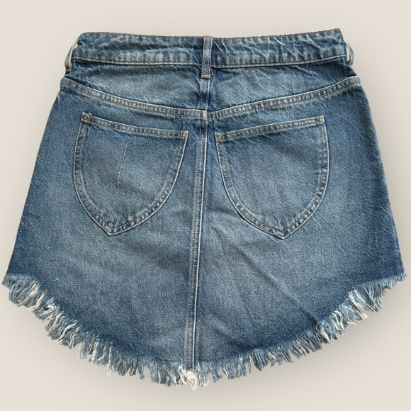 Free People | Bailey Fringe Denim Mini Skirt | Size 27 | NWOT - Picture 3 of 7